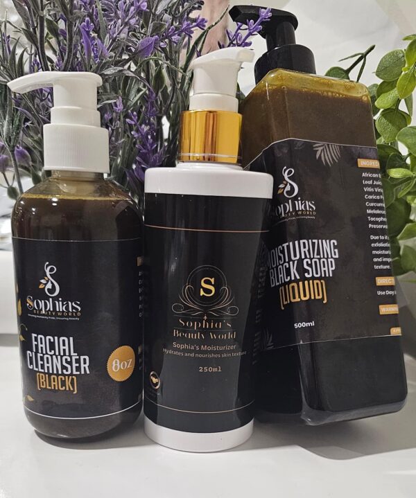 SOPHIAS Moisturizing Black Soap, Face Cleanser, Body Lotion
